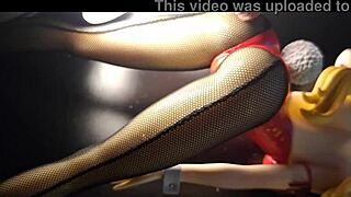 cumming on lucy bunny figures in this anime hentai