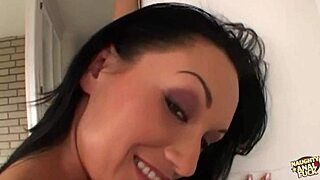 thick booty brunette in fishnets gets her ass pounded by three men and covered in cum