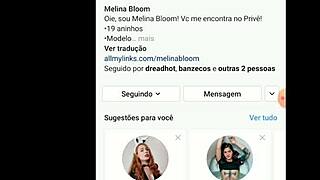 Yo, this hot Latina Melina Bloom flashes big tits and masturbates publicly on Instagram live!