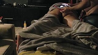 Massage session with wife turns into raw oral and oiled-up hardcore action
