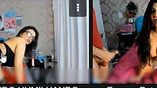 Sexy big ass Latina in ripped jeans gives intense jerk off instructions for wet solo