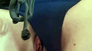 lonely girl masturbates to orgasm with wet pussy