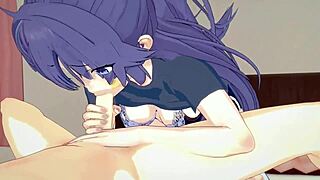 blue archive yuuka's thicc thighs in 3d hentai