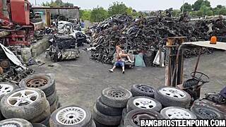 Hot Fit Teen 18+ Takes It Deep in Booty at Junk Junction!