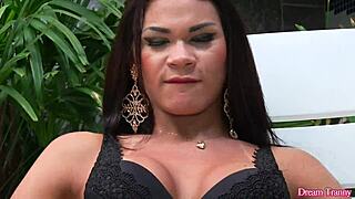 sexy transsexual erika lee intensely jerks off with toys and veggies