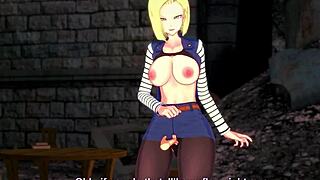Android 18 sucks and gets fucked in different pov positions.