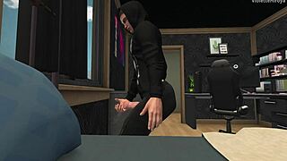 my neighbor and his stepmom relaxing at the pool