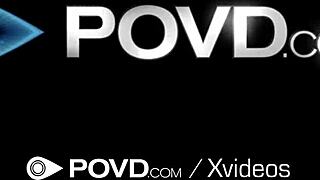 Povd wet wild fuck on the pool table with brunette and monster cock