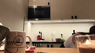 Ever caught perfect pokies on a kitchen cam like Sylvia's amazing nipples?