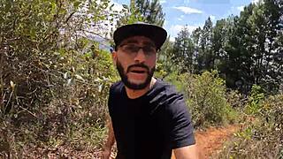 i go out to exercise with my two friends, and we end up in a humiliating bareback threesome outdoors