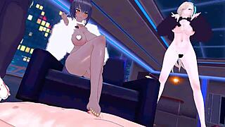 Asuna and Karin Star in Hot Hentai MMD Scene