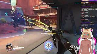 Vtuber Lewdneko plays Overwatch and gets intensely spanked part 2