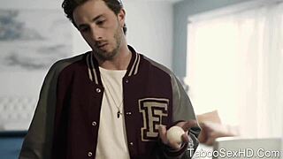 Brunette Sexy Teen Sucks Football Player's Cock Before Intense Fucking Session