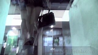 jasmeen lefleur teases with her legs in heels while walking