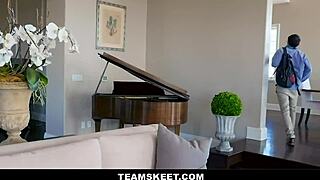 Stepsiblings team up as Melissa Moore and Riley Reid bang stepbro. Hot brunette threesome rocks doggystyle.