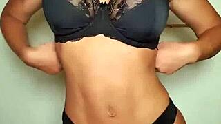 Latina model Briana Banderas tries lingerie and poses