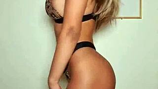 Latina model Briana Banderas tries lingerie and poses