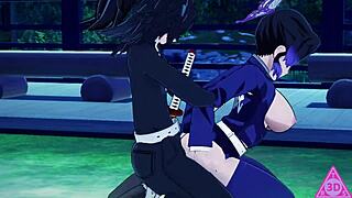 Shinobu hentai babe, can you handle this blowjob action?