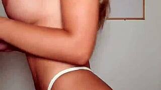 Latina model Briana Banderas tries lingerie and poses