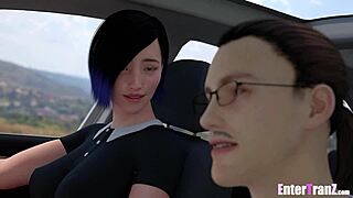 BBC Dilf Pounds Lady Boy Booty, Deep Throats Her in Car