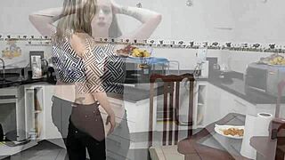 Brazilian girl deals with stomach pain by farting loudly.