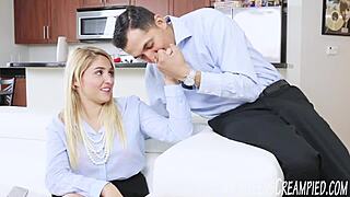 watch this big booty teen fucking and gobbling cock hard