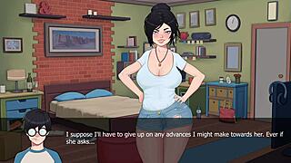 In Otaku's Rage Porn Game, He Wakes Up to Big Tits and Boobies