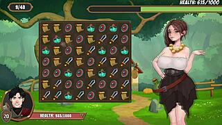 In Otaku's Rage Porn Game, He Wakes Up to Big Tits and Boobies