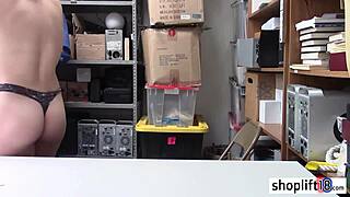 hot blonde small tits teen busted by a bad policeman at work