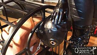 queen dominatrix frida cage dominates with bdsm chastity cage