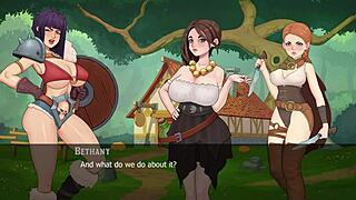 In Otaku's Rage Porn Game, He Wakes Up to Big Tits and Boobies