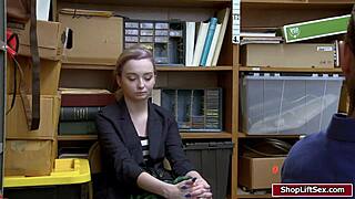 Shoplifter's Shaved Pussy Takes a Hard Banging