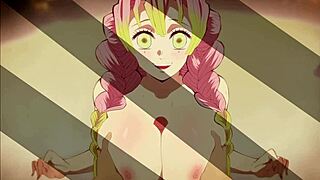 mitsuri and tanjiro have sex with titty fuck and kissing