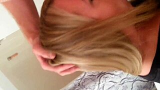 homemade deepthroat with girlfriend's big cock sucking.