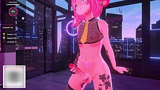 Bunny VTuber dominates you with a massive futa cock.