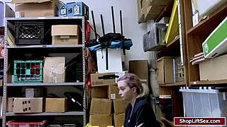 Shoplifter's Shaved Pussy Takes a Hard Banging