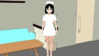 Mia the Perverted Nurse Plays Doctor with Anime Girl in Hentai Fun