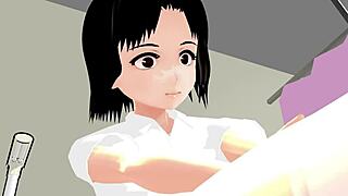 Mia the Perverted Nurse Plays Doctor with Anime Girl in Hentai Fun