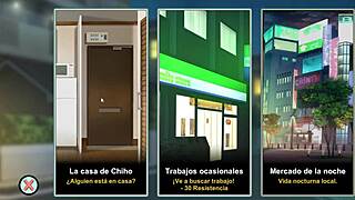 Hentai wife sucks dick in front of husband.