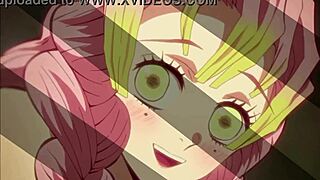 mitsuri and tanjiro have sex with titty fuck and kissing