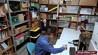 Shoplifter's Shaved Pussy Takes a Hard Banging