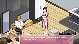 Hentai wife sucks dick in front of husband.