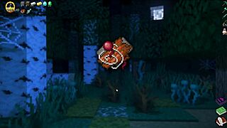 hornycraft parody hentai ep 49 with double creampie on alex's tight pussy