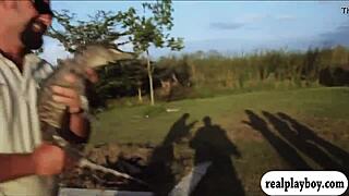 lovely badass babes visit cranky crocs in public