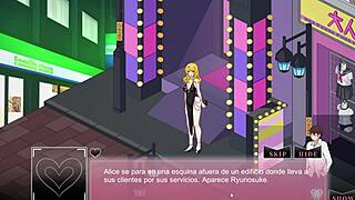 Hentai wife sucks dick in front of husband.