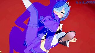 Emilia, Rem, and Subaru Natsuki in Wild Hentai Action