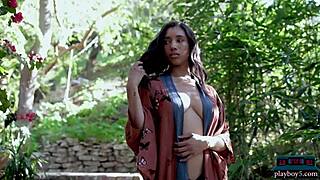 Ebony Milf Brooklyn Caresses Her Big Natural Tits In Solo Softcore For Playboy
