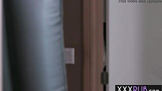 Teen 18+ Aidra Fox with perfect tits gives dirty stepdad blowjob and massage