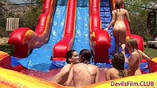 I Join the Outdoor Lesbian Gangbang with Toys