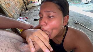 Just sent the neighbor to wash clothes, ended up getting a wild blowjob.